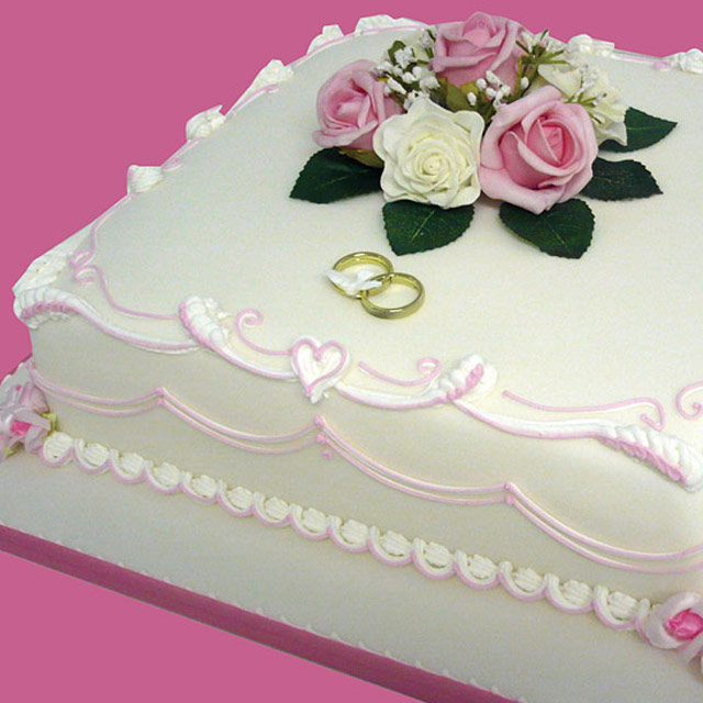 A traditional wedding cake